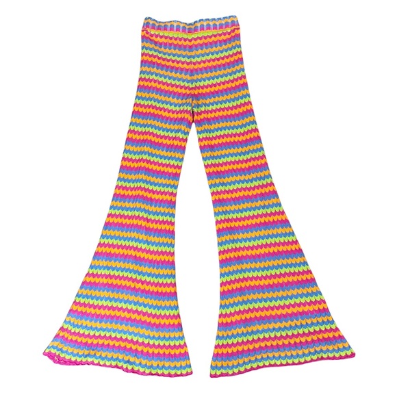 Show me your Mumu Susie Flare Leg Pants in Paradise Island Knit Size XS - Picture 3 of 11